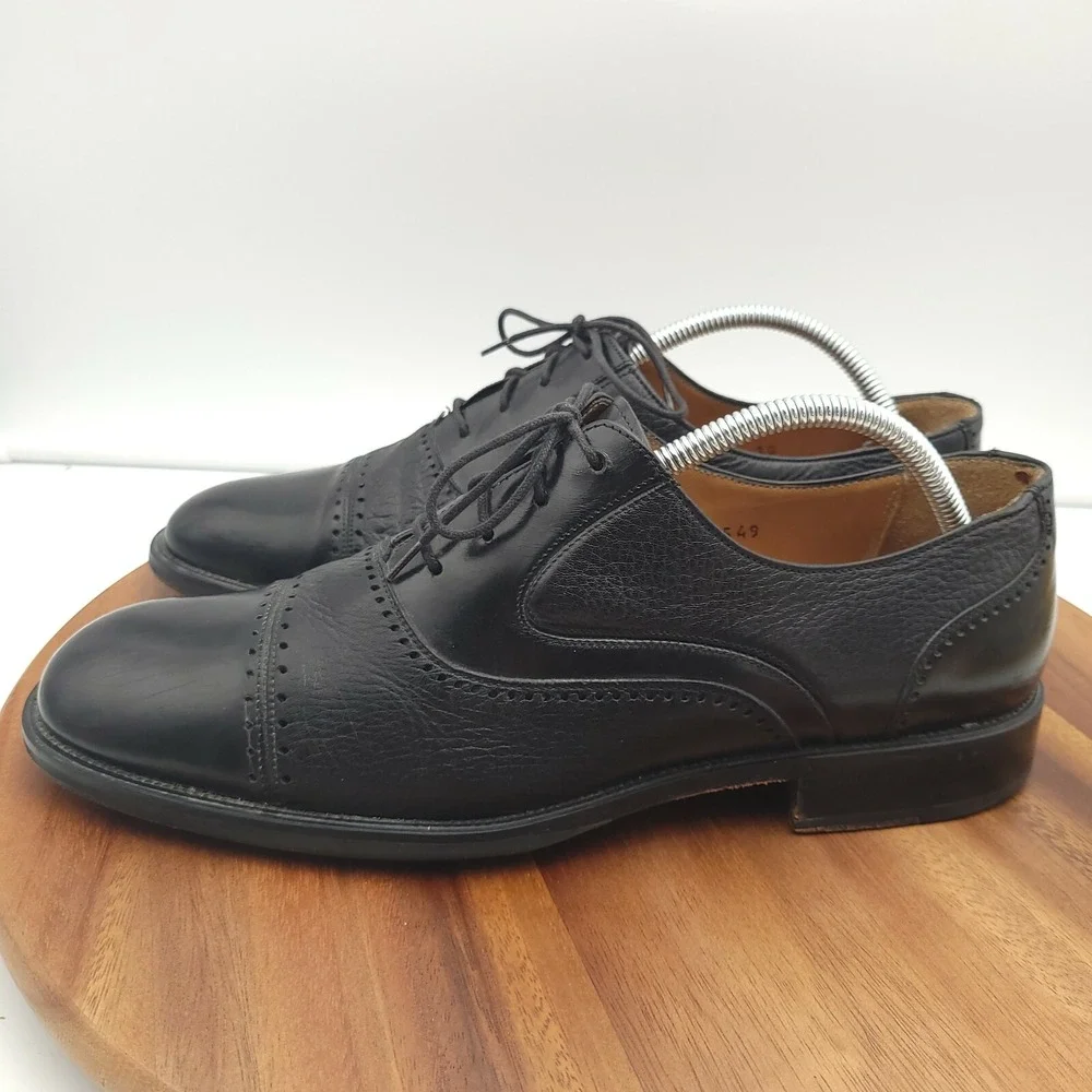 Miguel Angel Oxfords Shoes Mens Size‎ 10 M Black Leather Cap Toe Made in Spain